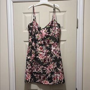 French Connection Floral Mini Dress in Pink and Green